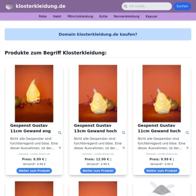 Screenshot klosterkleidung.de