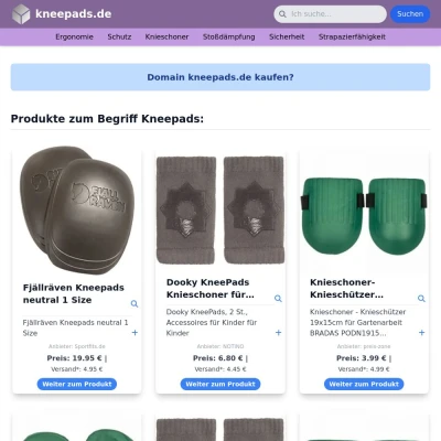 Screenshot kneepads.de