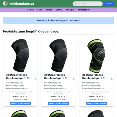 Screenshot kniebandage.at