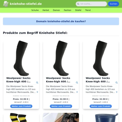 Screenshot kniehohe-stiefel.de