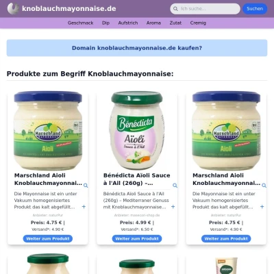 Screenshot knoblauchmayonnaise.de