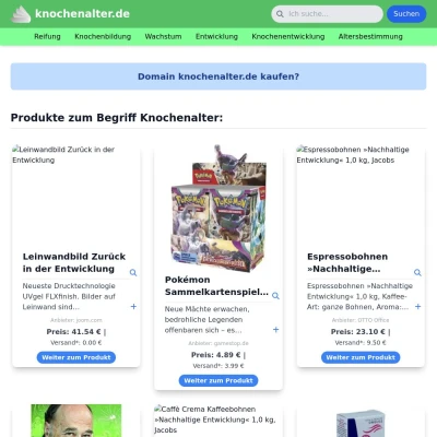 Screenshot knochenalter.de