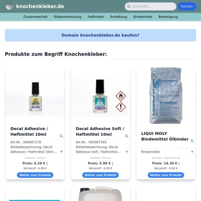 Screenshot knochenkleber.de