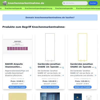 Screenshot knochenmarkentnahme.de