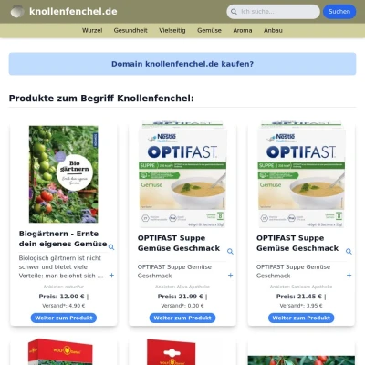 Screenshot knollenfenchel.de