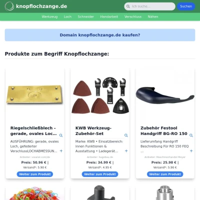 Screenshot knopflochzange.de