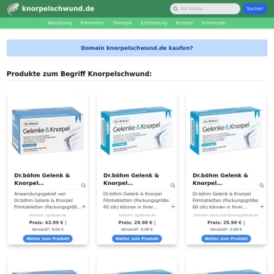 Screenshot knorpelschwund.de