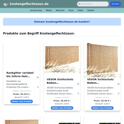 Screenshot knotengeflechtzaun.de