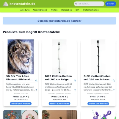 Screenshot knotentafeln.de