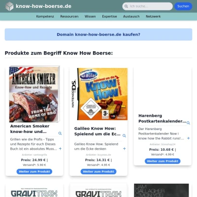 Screenshot know-how-boerse.de