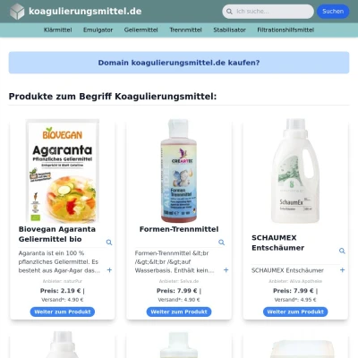 Screenshot koagulierungsmittel.de