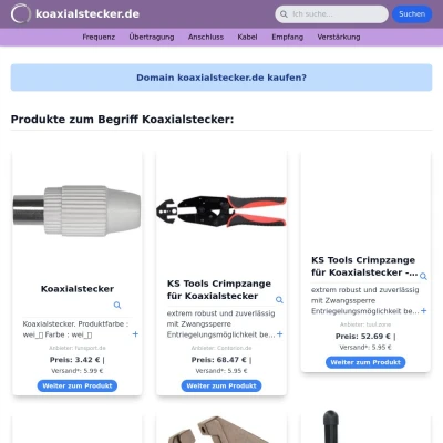 Screenshot koaxialstecker.de