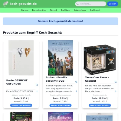 Screenshot koch-gesucht.de