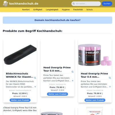 Screenshot kochhandschuh.de