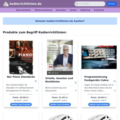 Screenshot kodierrichtlinien.de