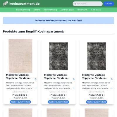 Screenshot koelnapartment.de