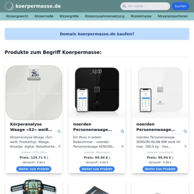 Screenshot koerpermasse.de