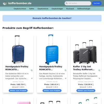 Screenshot kofferbomber.de