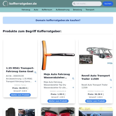 Screenshot kofferratgeber.de