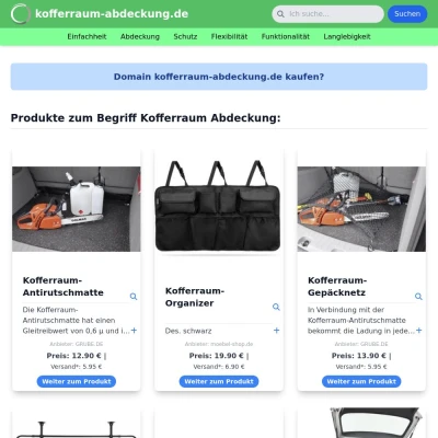 Screenshot kofferraum-abdeckung.de