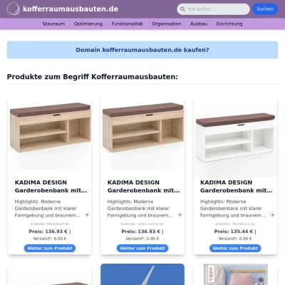 Screenshot kofferraumausbauten.de