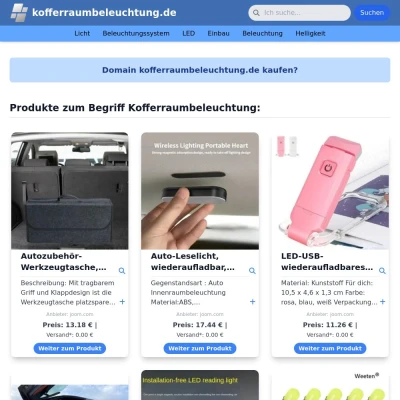 Screenshot kofferraumbeleuchtung.de