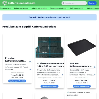 Screenshot kofferraumboden.de
