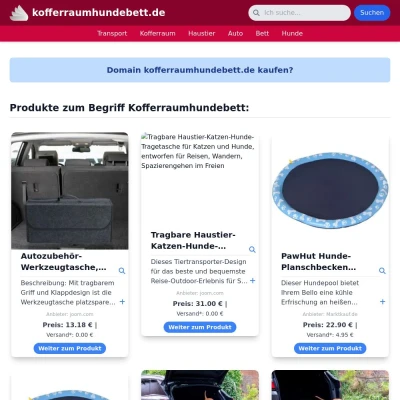 Screenshot kofferraumhundebett.de