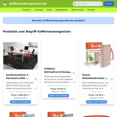 Screenshot kofferraumorganizer.de