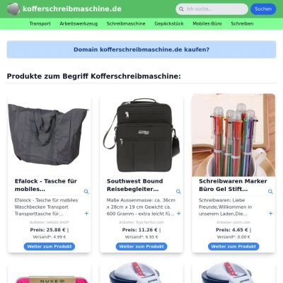 Screenshot kofferschreibmaschine.de