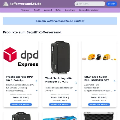 Screenshot kofferversand24.de