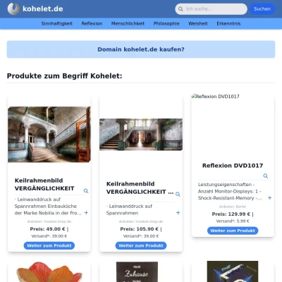 Screenshot kohelet.de