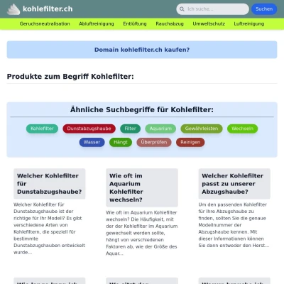 Screenshot kohlefilter.ch