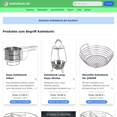 Screenshot kohlekorb.de
