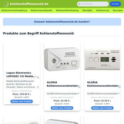 Screenshot kohlenstoffmonoxid.de