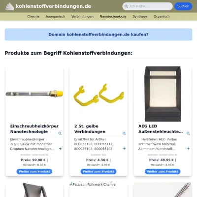 Screenshot kohlenstoffverbindungen.de