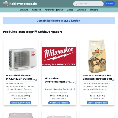 Screenshot kohlevergaser.de