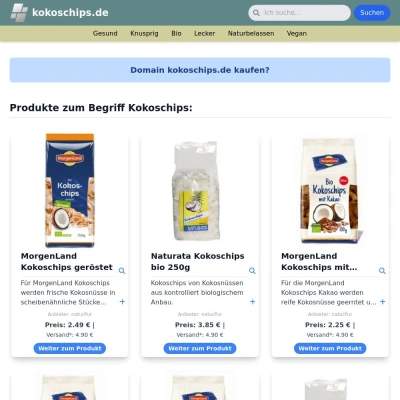 Screenshot kokoschips.de