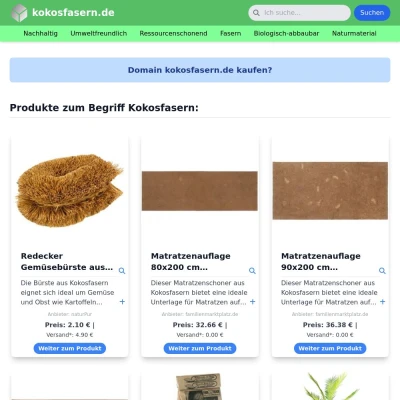 Screenshot kokosfasern.de
