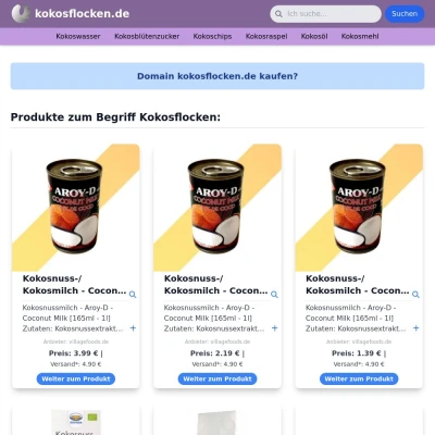 Screenshot kokosflocken.de
