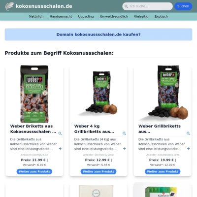 Screenshot kokosnussschalen.de