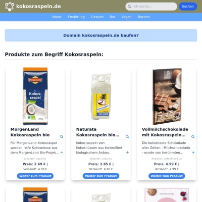 Screenshot kokosraspeln.de