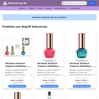 Screenshot kokossirup.de