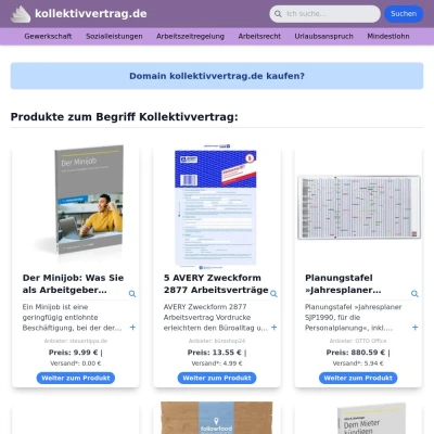 Screenshot kollektivvertrag.de