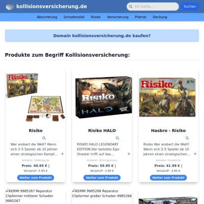 Screenshot kollisionsversicherung.de