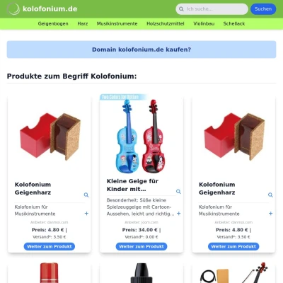 Screenshot kolofonium.de