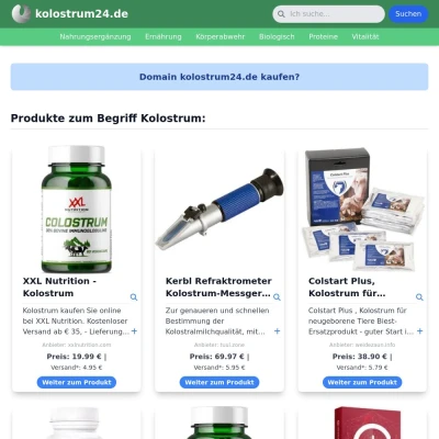 Screenshot kolostrum24.de