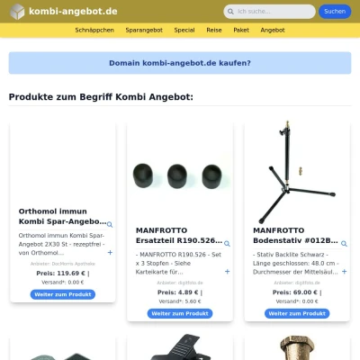 Screenshot kombi-angebot.de