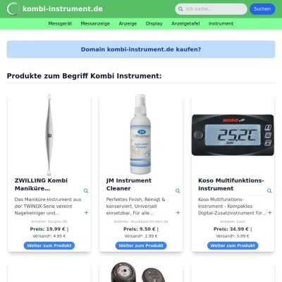 Screenshot kombi-instrument.de