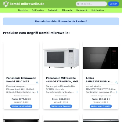 Screenshot kombi-mikrowelle.de